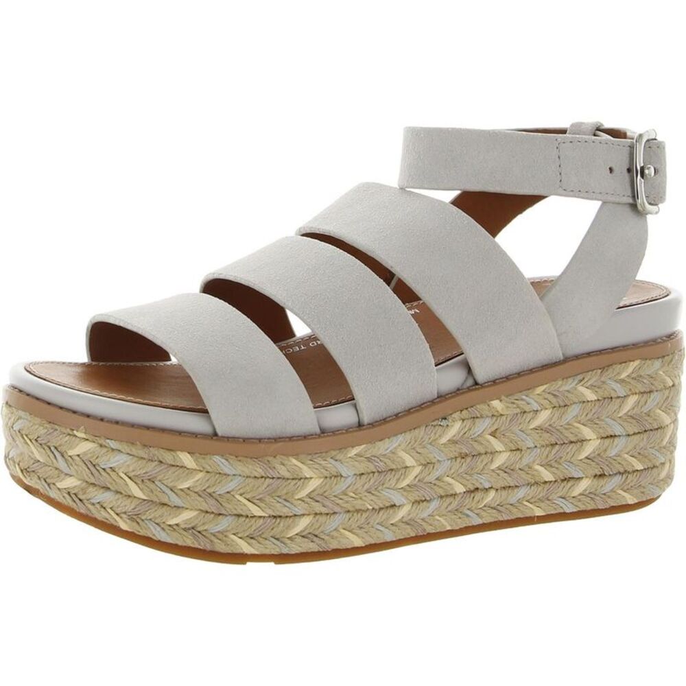 Women's Light Gray Espadrille Platform Sandals